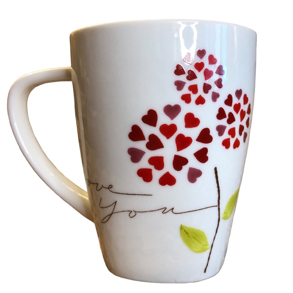 STARBUCKS 2007 I Love You Mug Cup with Hearts Flowers Valentine's Day Gift! - Picture 2 of 7
